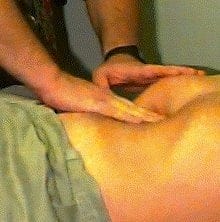 Palpate abdomen