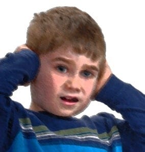 Child ears covered