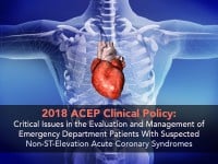 ACEP Clinical Policy 2018: Non ST Elevation ACS