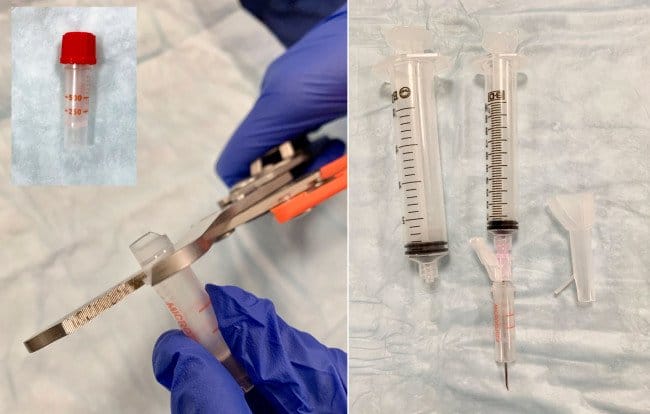 PTA-needle-guard-pediatric-bullet-tube peritonsillar abscess drainage 