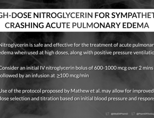 High-Dose Nitroglycerin for Sympathetic Crashing Acute Pulmonary Edema