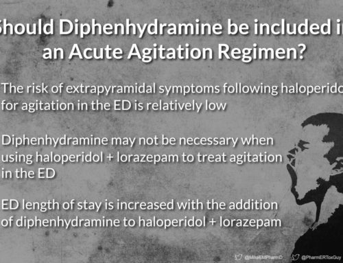 Should Diphenhydramine be included in an Acute Agitation Regimen?