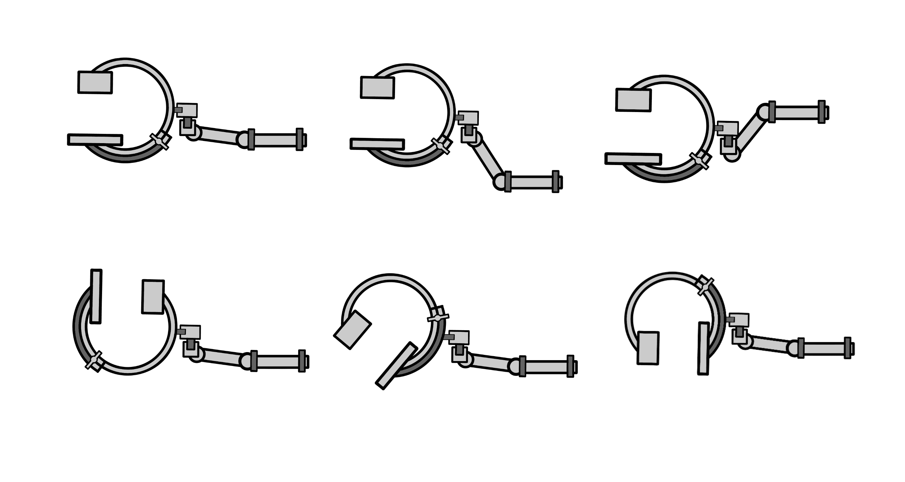 Maneuverability of a mini c-arm illustration